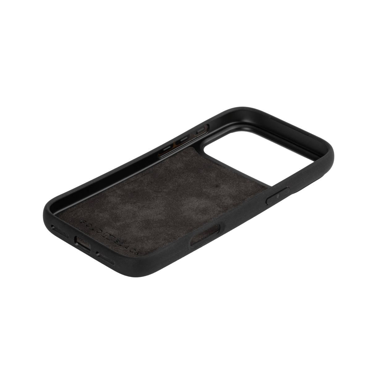 iPhone 17 Pro Max Lederhülle CrocPrestige - mit Fingerschlaufe - GOLDBLACKpremium
