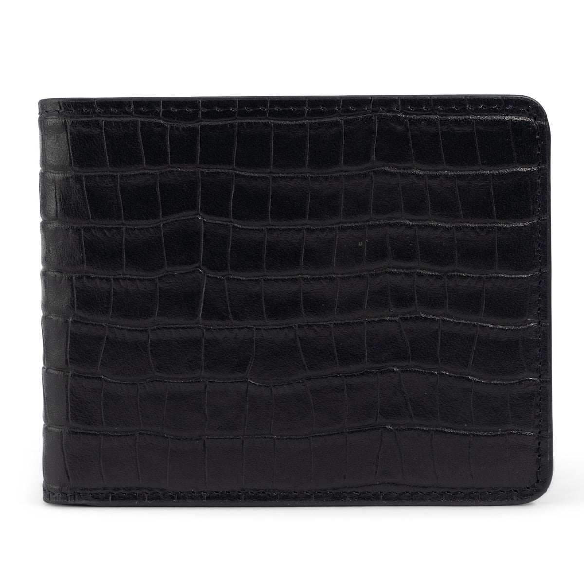 Geldbörse CrocPrestige aus echtem Leder in schwarz - GOLDBLACKpremium