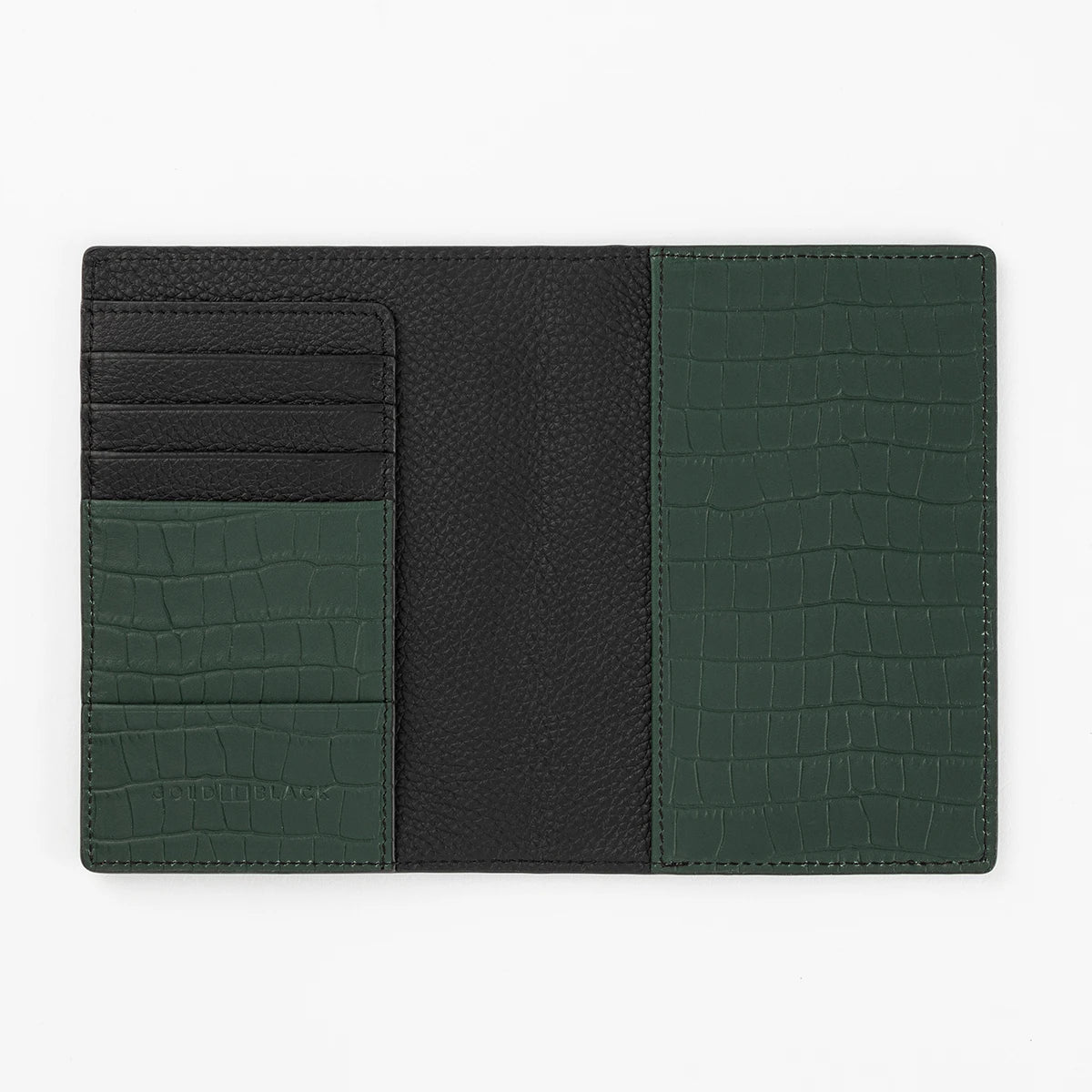 CrocPrestige – Reisepassetui aus echtem Leder in Grau - GOLDBLACKpremium