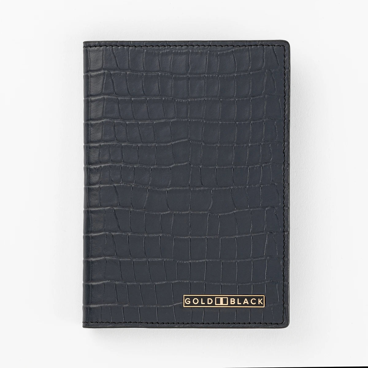 CrocPrestige – Reisepassetui aus echtem Leder in Grau - GOLDBLACKpremium