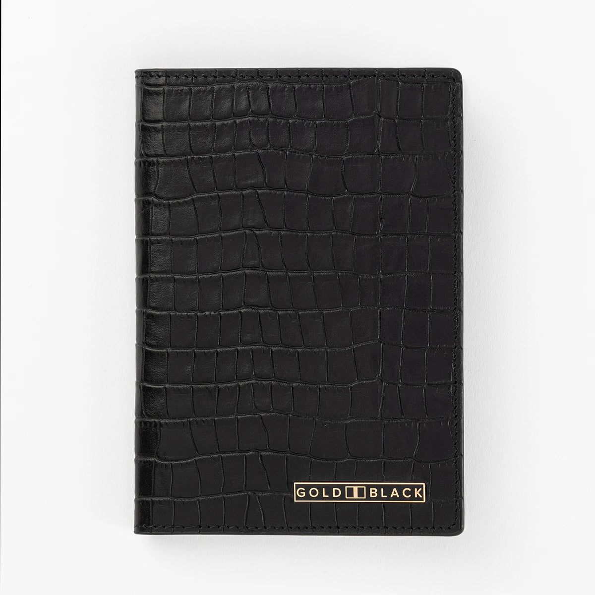 CrocPrestige – Reisepassetui aus echtem Leder in Grau - GOLDBLACKpremium