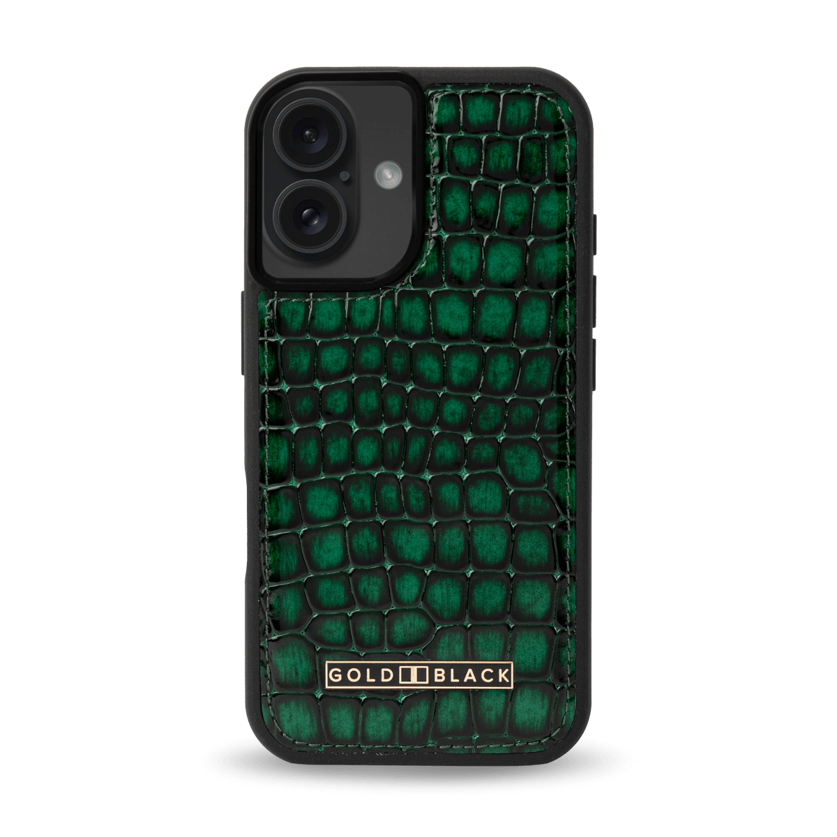iPhone 16 Lederhülle Milano - Design grün - GOLDBLACKpremium