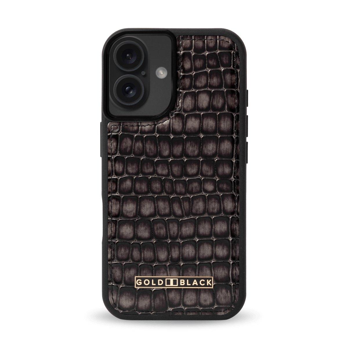 iPhone 16 Lederhülle Milano - Design grau - GOLDBLACKpremium