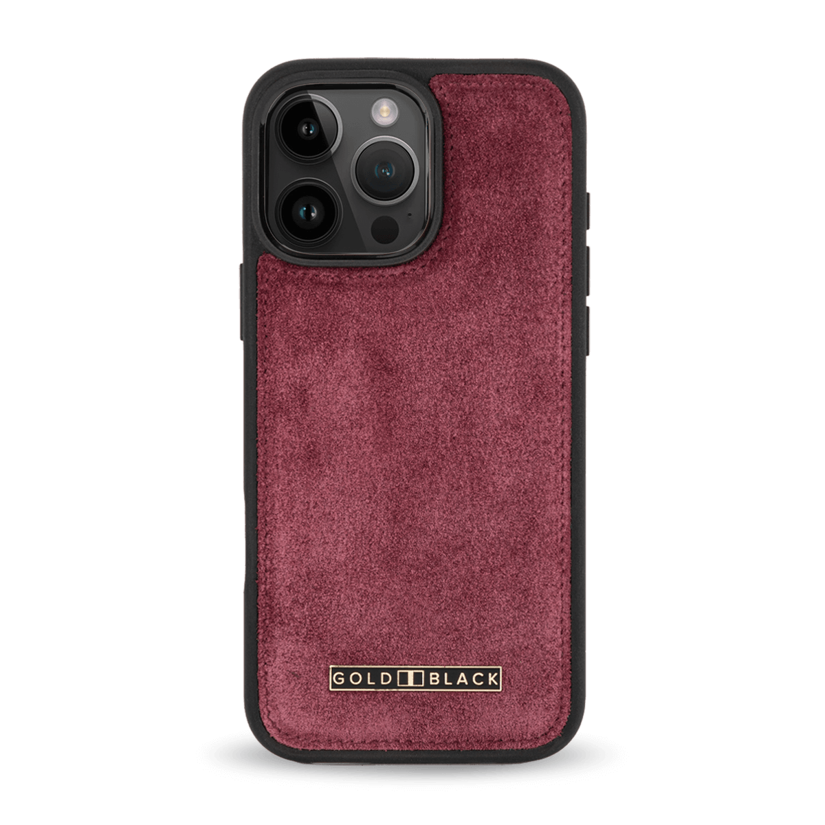iPhone 16 Pro Max Lederhülle Luxe Suede Bordeaux - GOLDBLACKpremium
