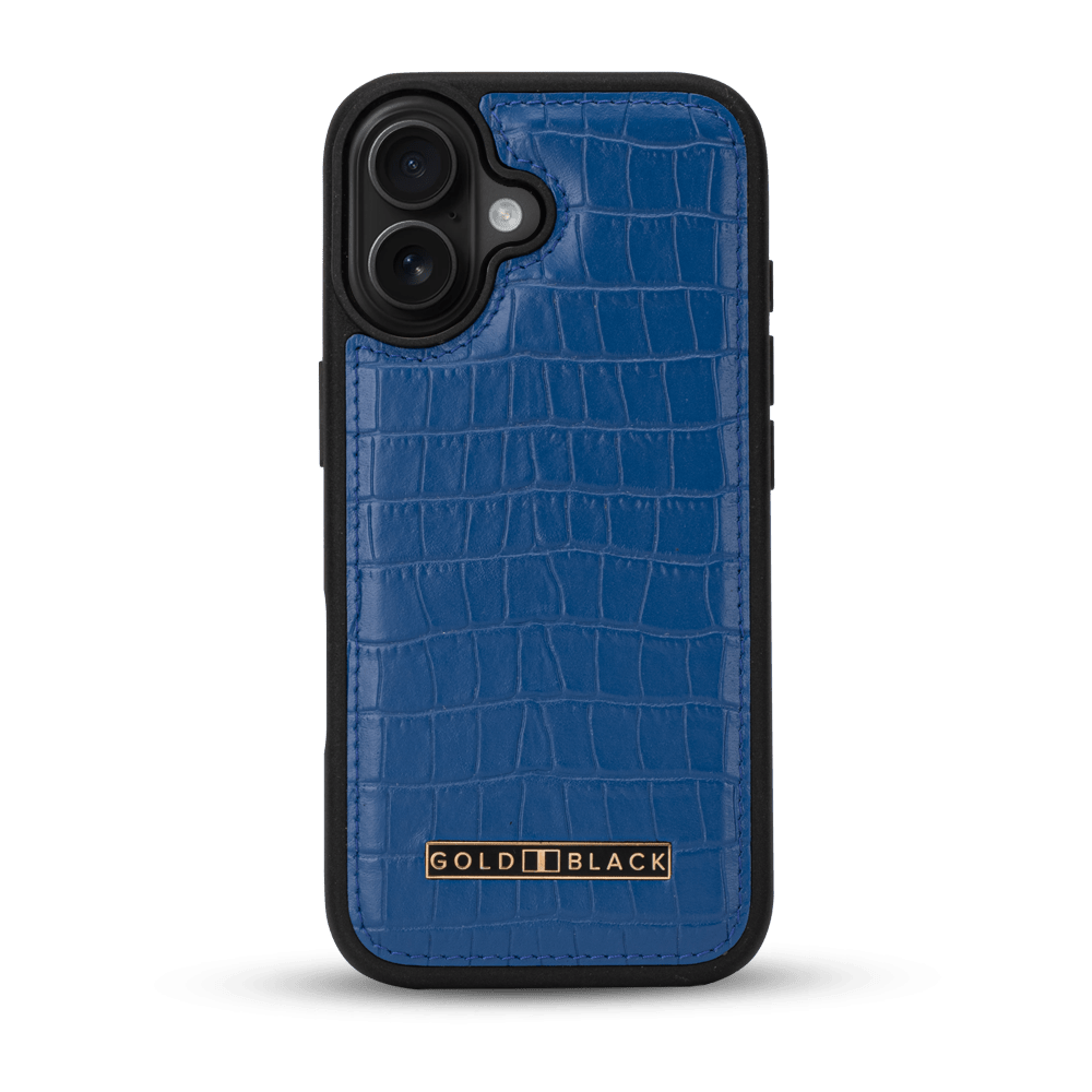 iPhone 17 Lederhülle CrocPrestige - MagSafe kompatibel - GOLDBLACKpremium