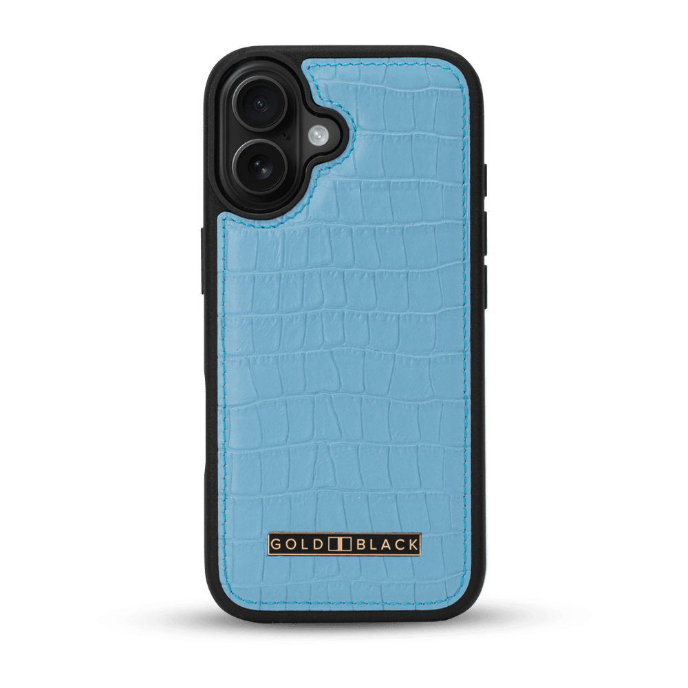 iPhone 17 Lederhülle CrocPrestige - MagSafe kompatibel - GOLDBLACKpremium