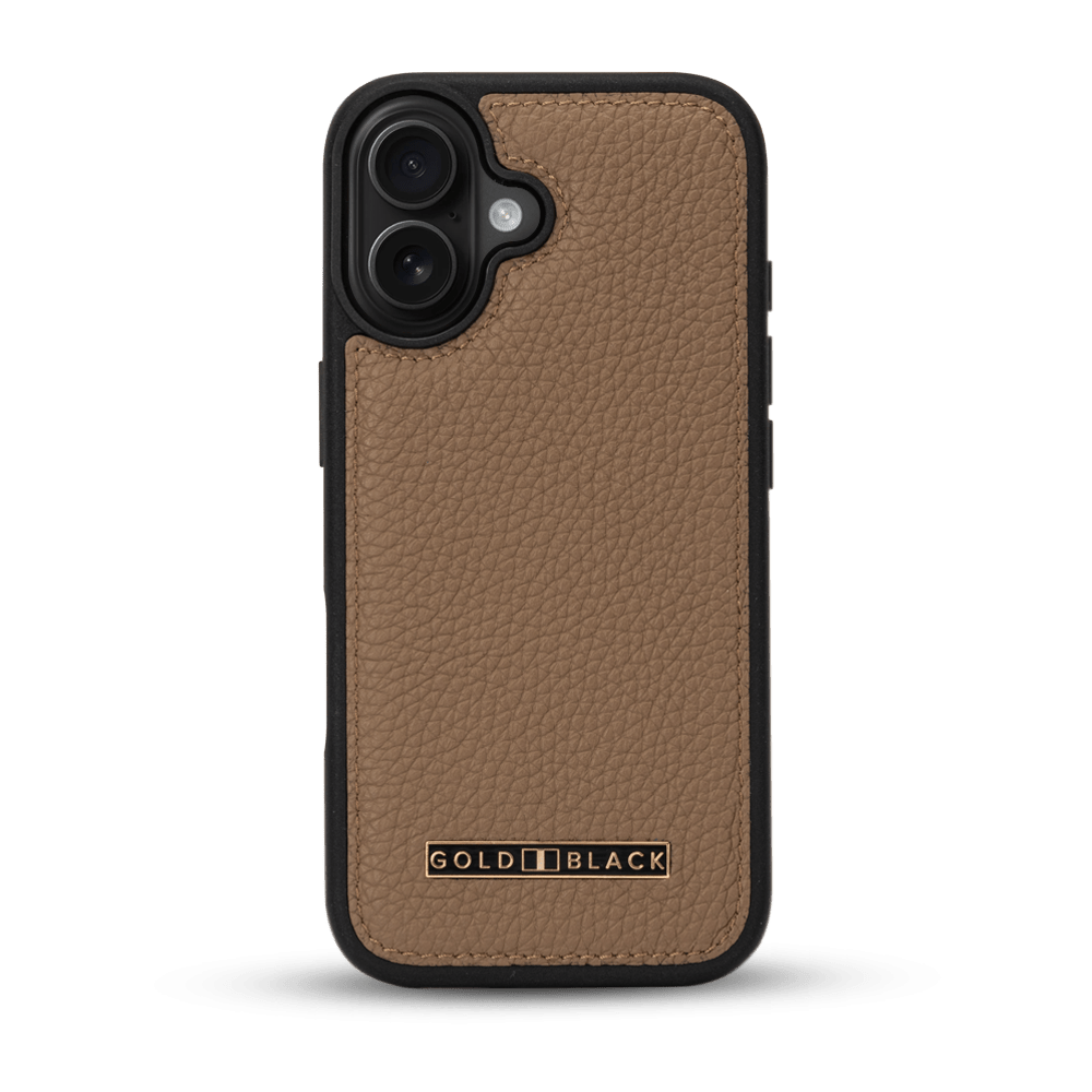 iPhone 17 Lederhülle Nappa - MagSafe kompatibel - GOLDBLACKpremium