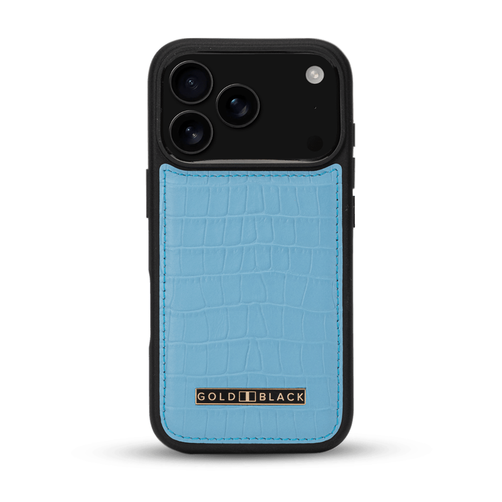 iPhone 17 Pro Lederhülle CrocPrestige - MagSafe kompatibel - GOLDBLACKpremium