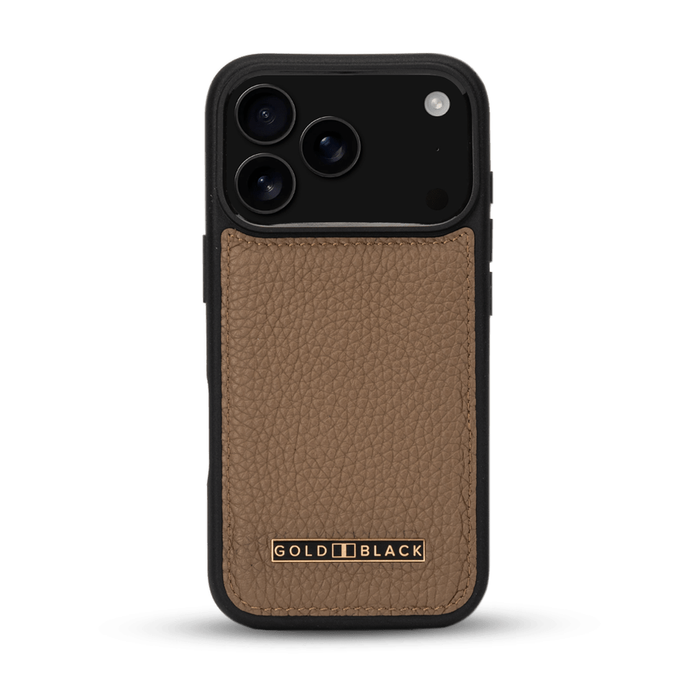 iPhone 17 Pro Lederhülle Nappa - MagSafe kompatibel - GOLDBLACKpremium