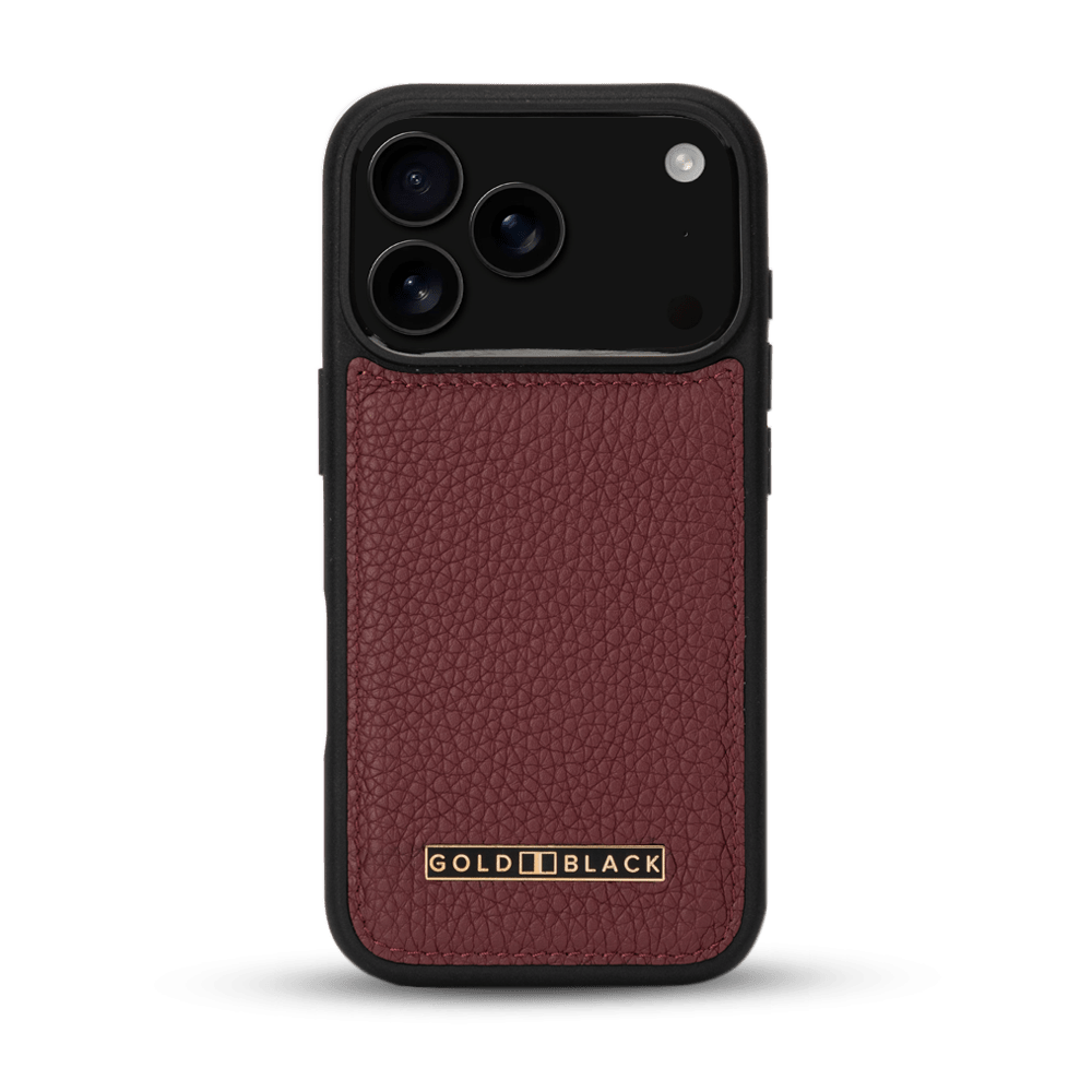 iPhone 17 Pro Lederhülle Nappa - MagSafe kompatibel - GOLDBLACKpremium