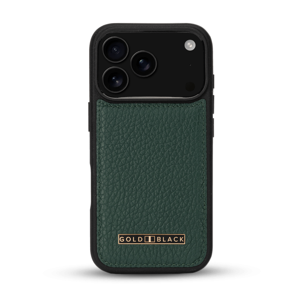 iPhone 17 Pro Lederhülle Nappa - MagSafe kompatibel - GOLDBLACKpremium