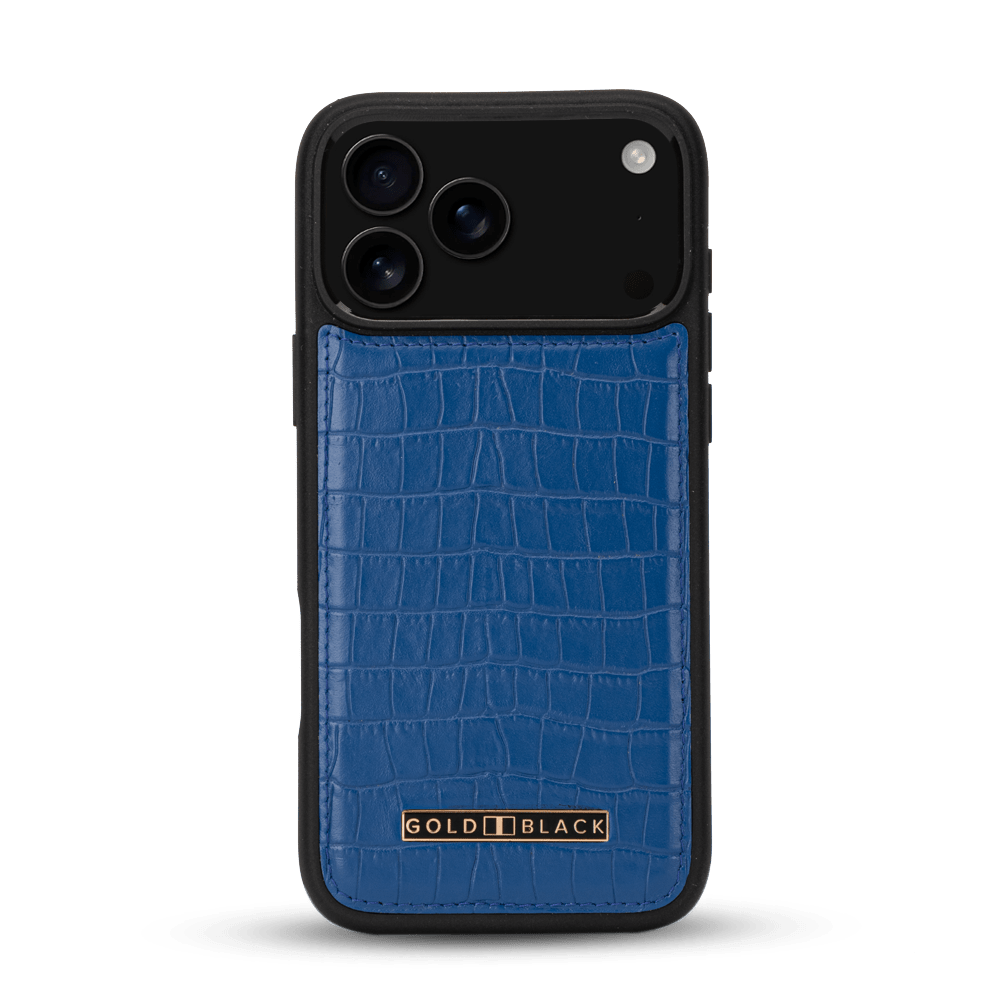 iPhone 17 Pro Max Lederhülle CrocPrestige - MagSafe kompatibel - GOLDBLACKpremium