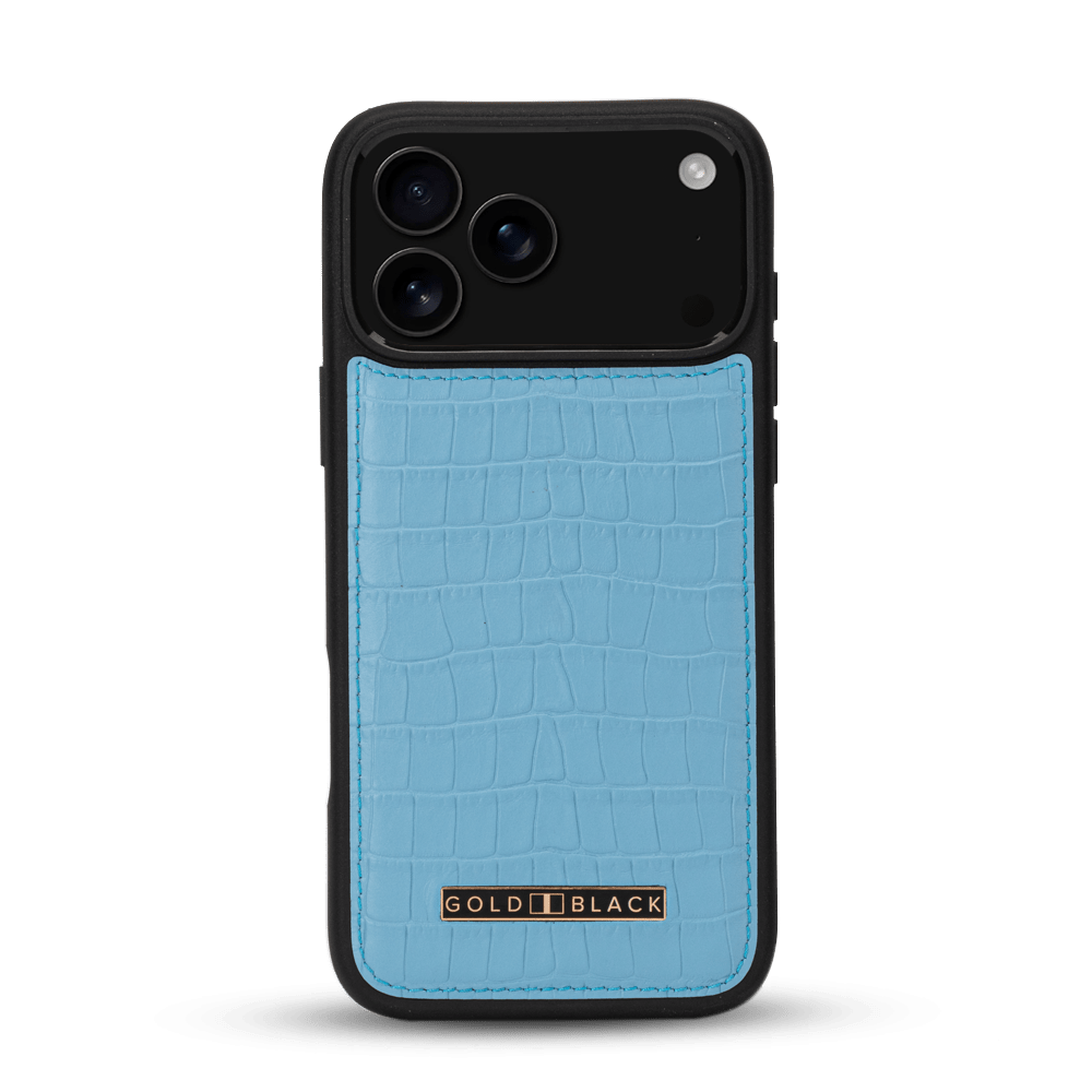 iPhone 17 Pro Max Lederhülle CrocPrestige - MagSafe kompatibel - GOLDBLACKpremium