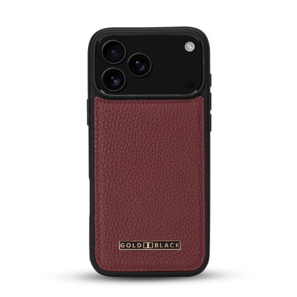 iPhone 17 Pro Max Lederhülle Nappa - MagSafe kompatibel - GOLDBLACKpremium