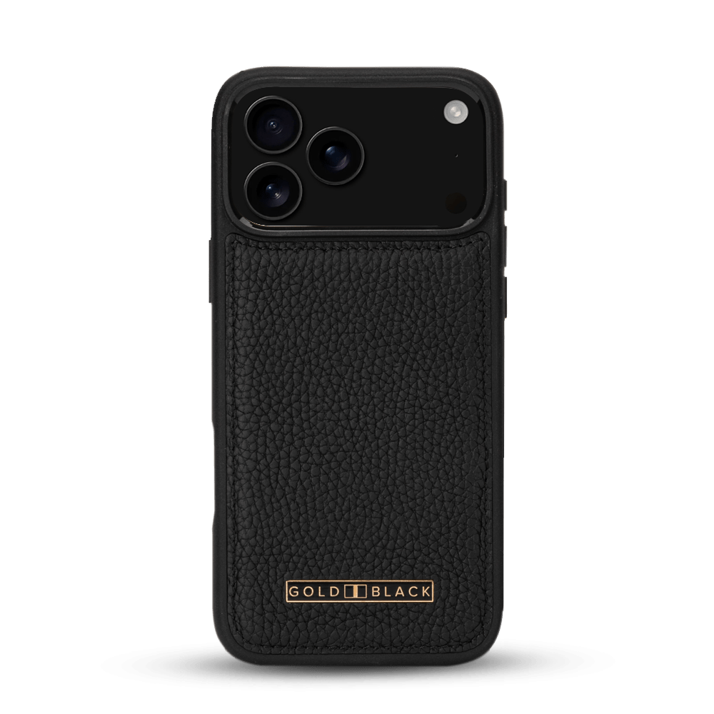 iPhone 17 Pro Max Lederhülle Nappa - MagSafe kompatibel - GOLDBLACKpremium