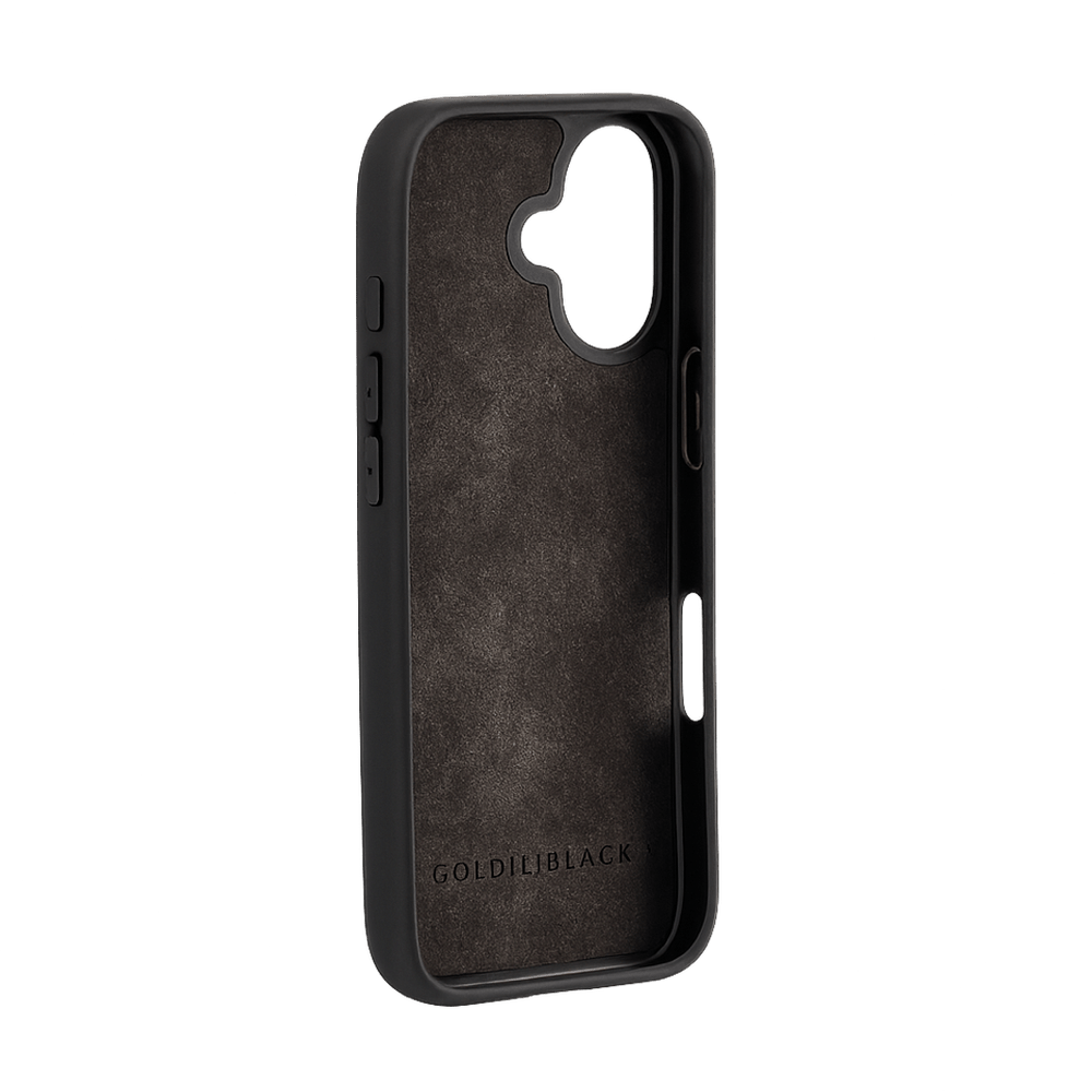 iPhone 17 Lederhülle Nappa - MagSafe kompatibel - GOLDBLACKpremium