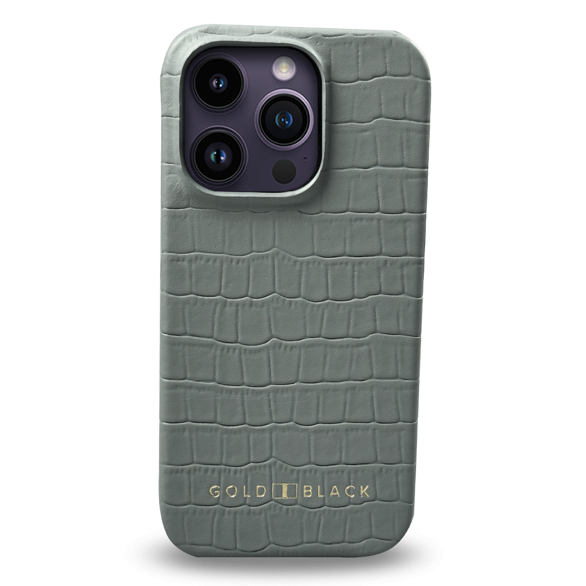 iPhone 14 Pro Lederhülle Kroko-Prägung pastel grün - GOLDBLACKpremium