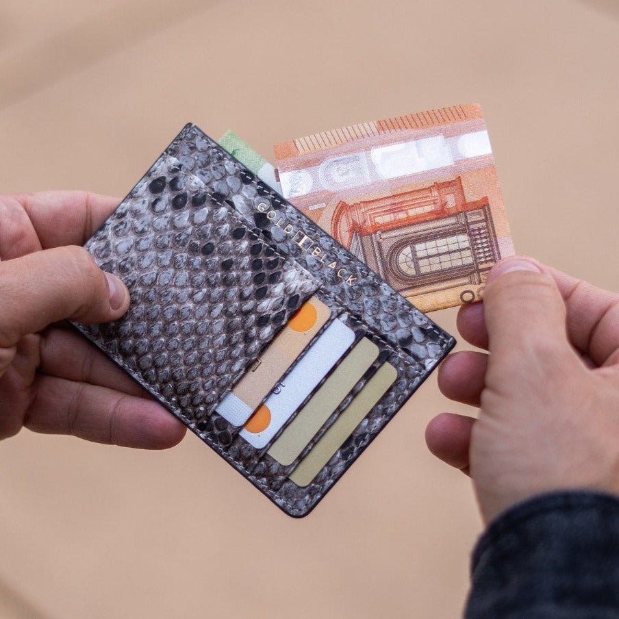 Royal Kartenetui Pythonleder Natural - GOLDBLACKpremium