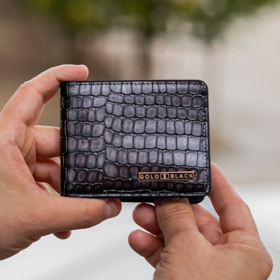 Geldbörse GM Leder MILANO-DesignGrau - GOLDBLACKpremium