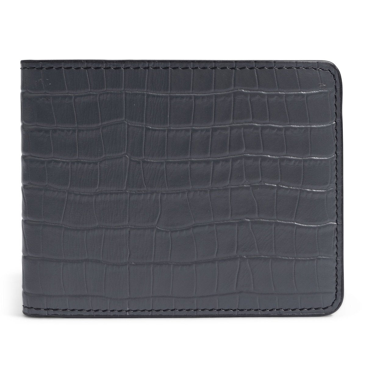 Geldbörse CrocPrestige aus echtem Leder in grau - GOLDBLACKpremium