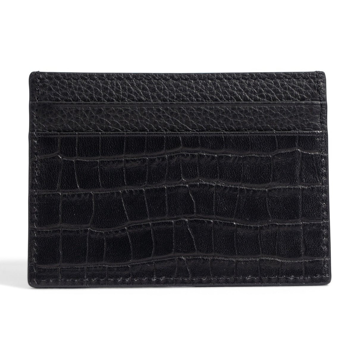 Kartenetui CrocPrestige aus echtem Leder in schwarz - GOLDBLACKpremium