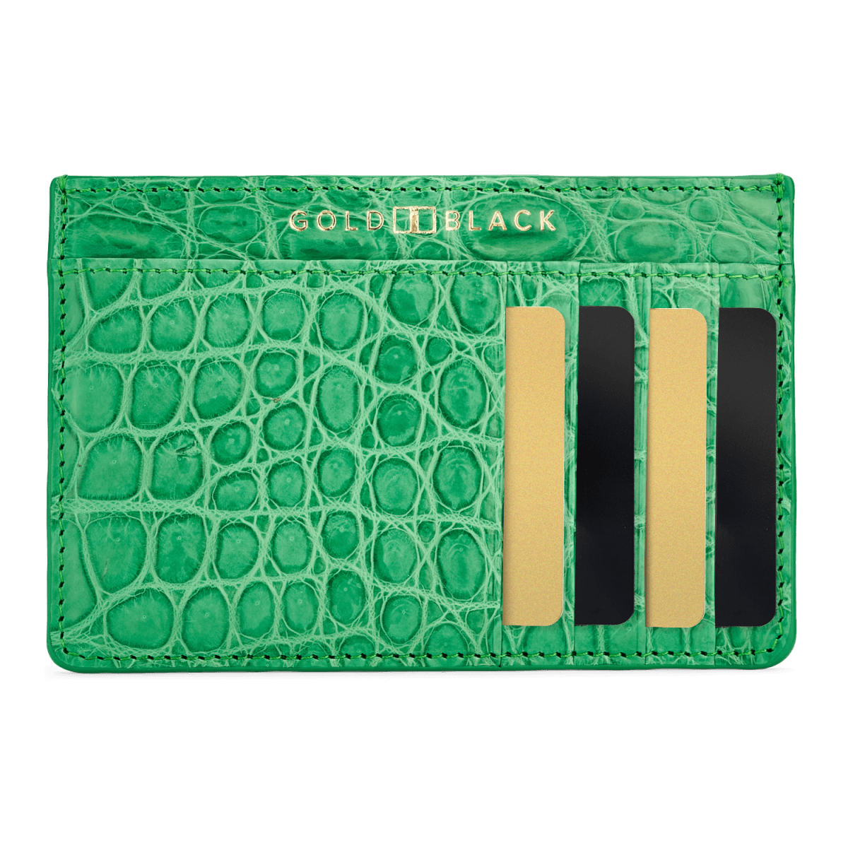 Royal Kartenetui Krokodilleder Grün - GOLDBLACKpremium