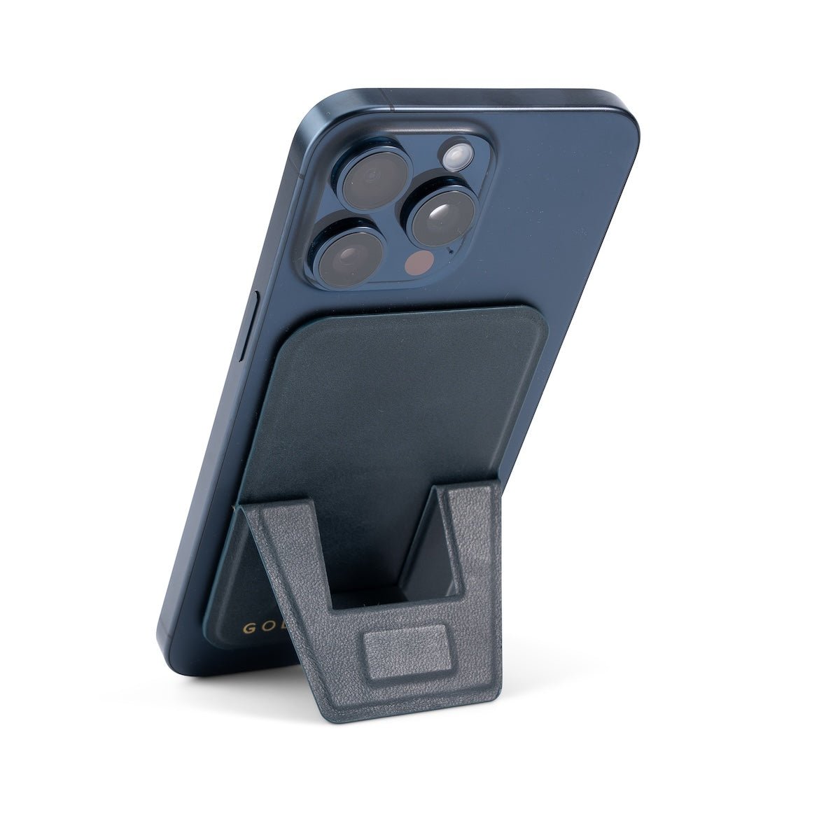 MagFlex Leder Handy Ständer Luxe blau mit Fingerhalter - GOLDBLACKpremium
