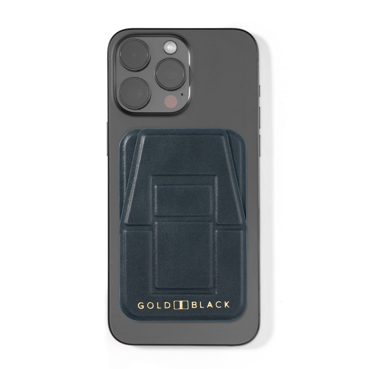 MagFlex Leder Handy Ständer Luxe blau mit Fingerhalter - GOLDBLACKpremium