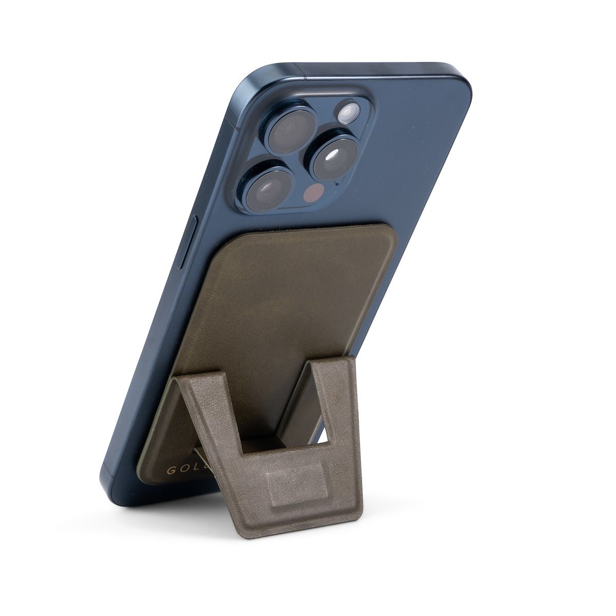 MagFlex Leder Handy Ständer Luxe grün mit Fingerhalter - GOLDBLACKpremium