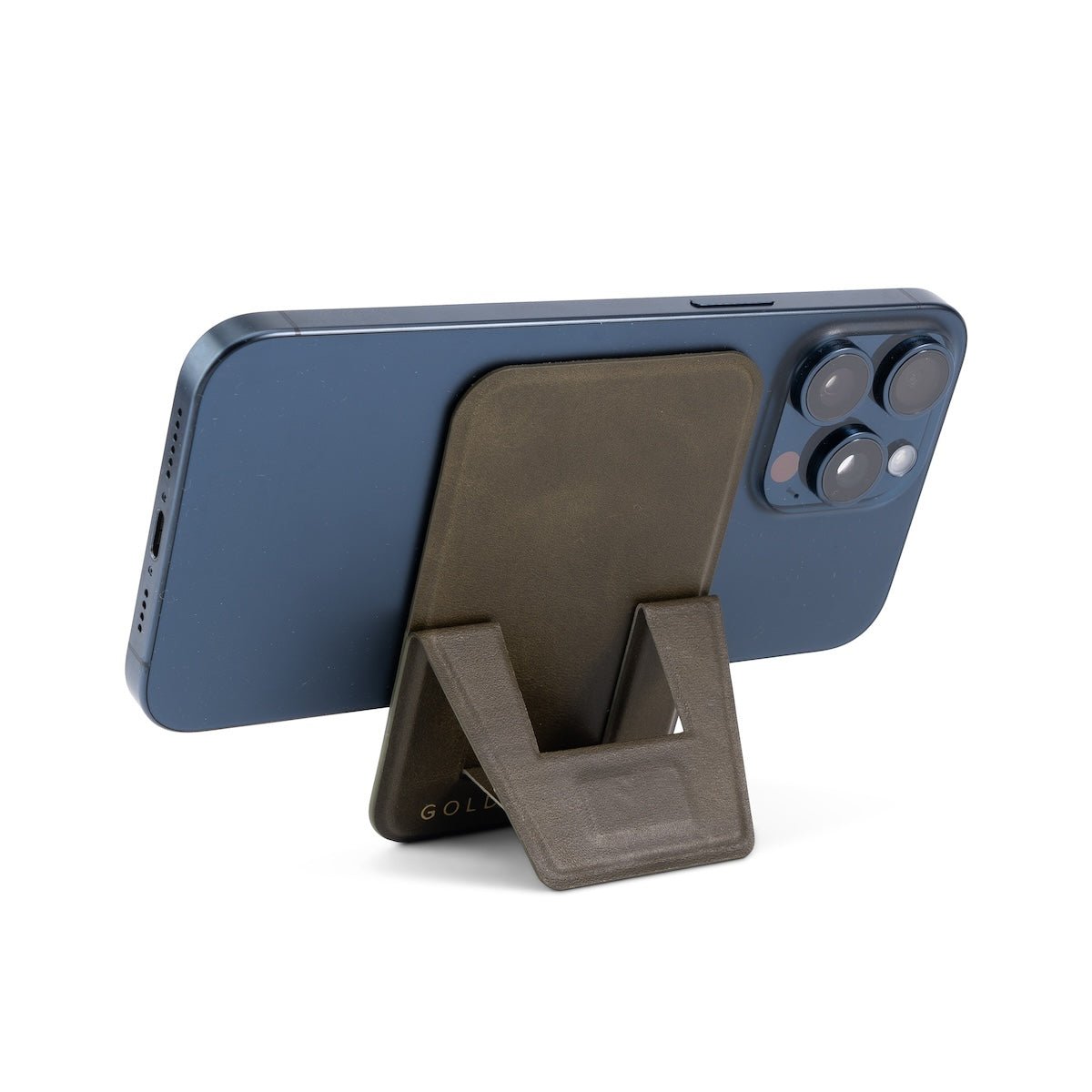 MagFlex Leder Handy Ständer Luxe grün mit Fingerhalter - GOLDBLACKpremium