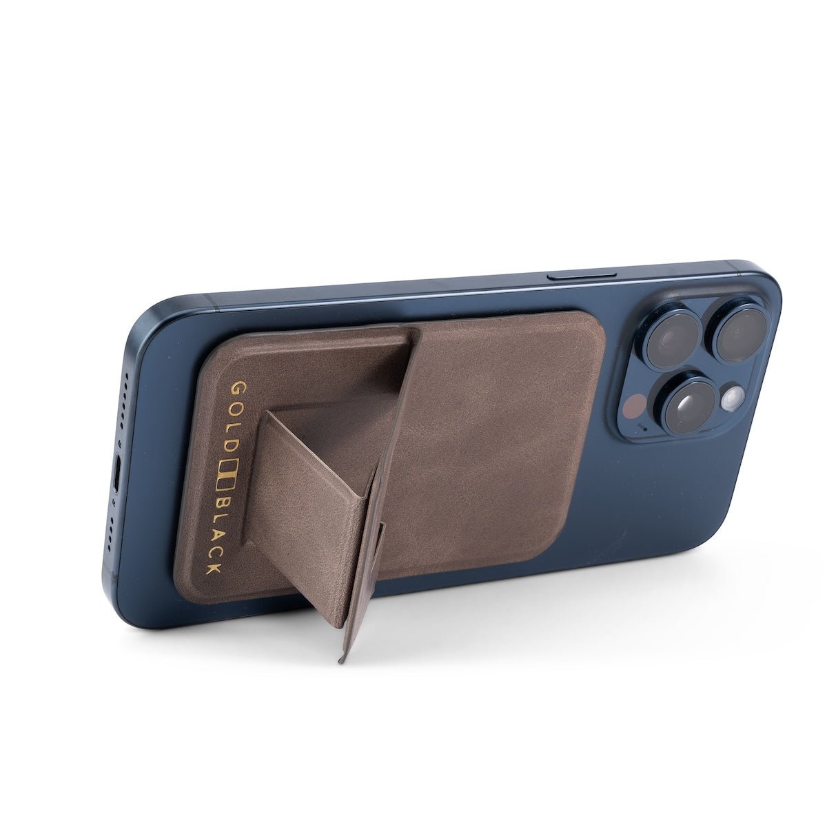 MagFlex Leder Handy Ständer Luxe taupe mit Fingerhalter - GOLDBLACKpremium