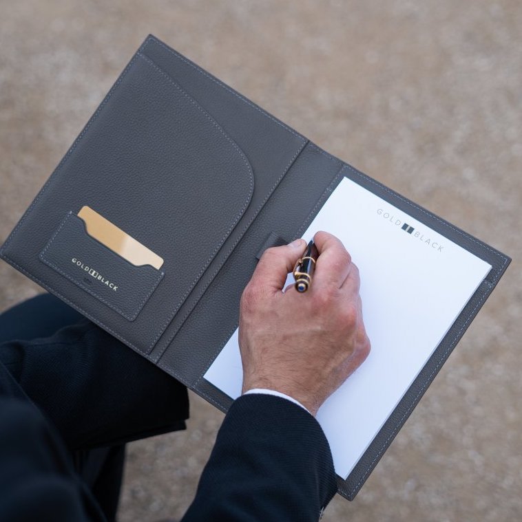 Notizbuch Krokodilleder Grau Limited Edition - GOLDBLACKpremium