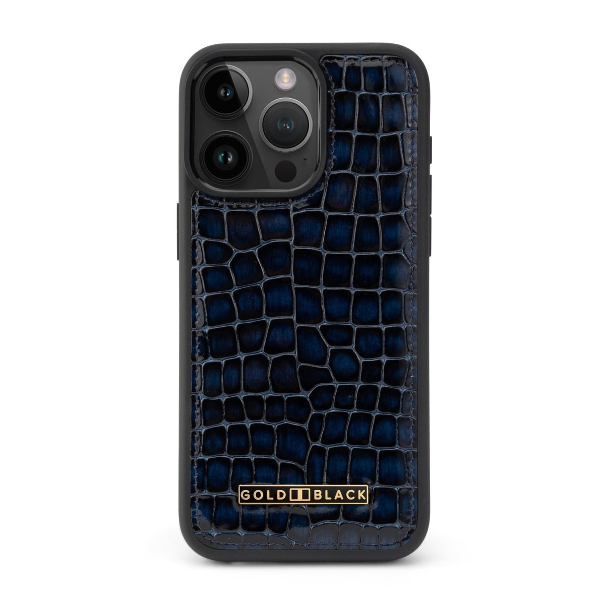 iPhone 15 Pro Max Lederhülle Milano-Design blau - GOLDBLACKpremium
