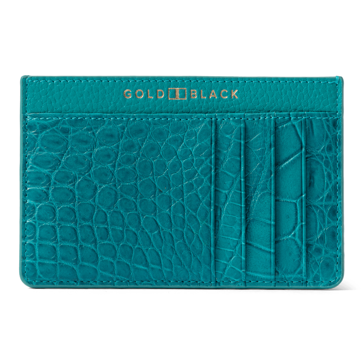 Royal Kartenetui Krokodilleder Turquoise Blau Limited Edition - GOLDBLACKpremium