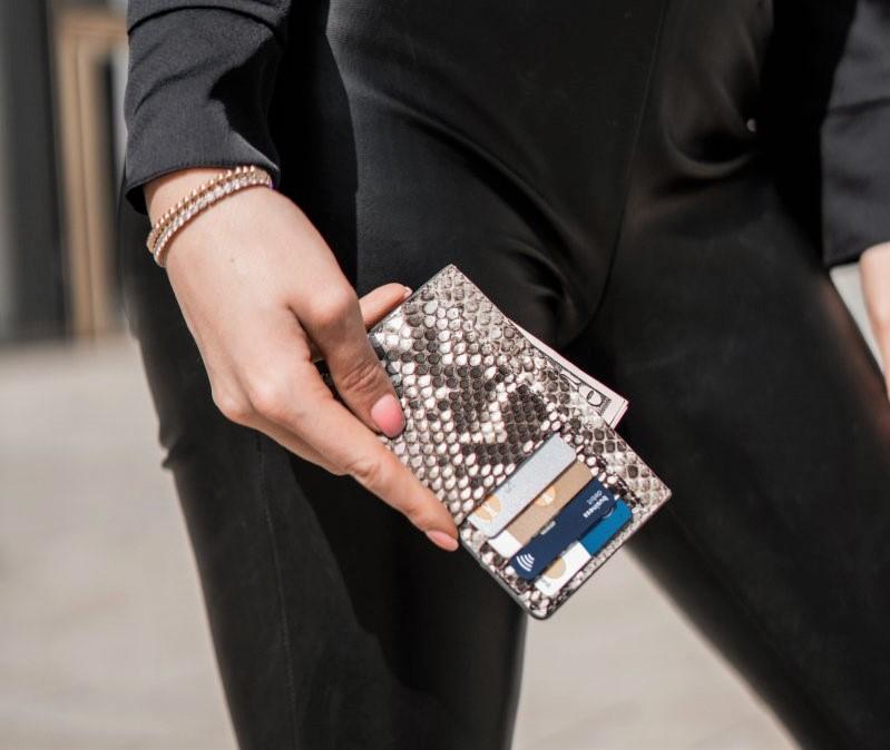 Royal Kartenetui Pythonleder Natural - GOLDBLACKpremium