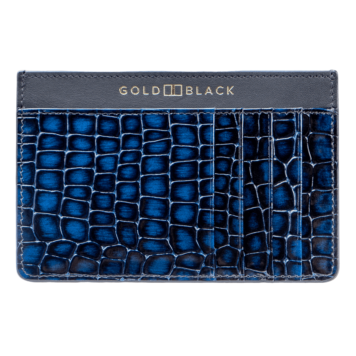 Royal Kartenetui Leder MILANO-Design Blau - GOLDBLACKpremium