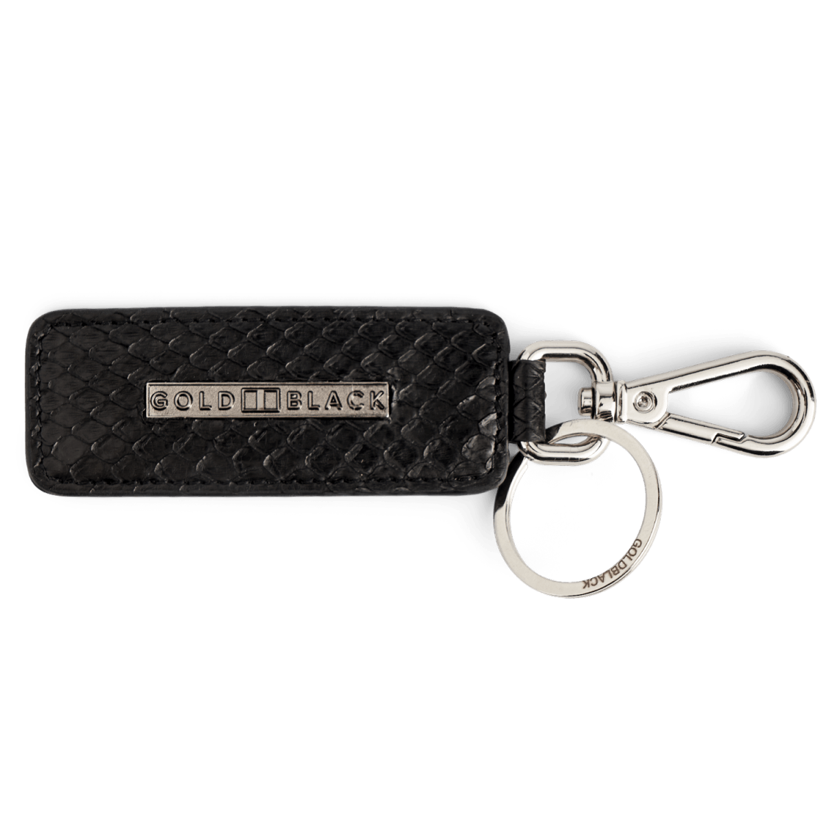 Schlüsselanhänger Pythonleder schwarz - GOLDBLACKpremium