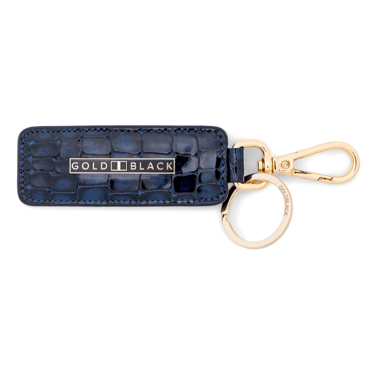 Schlüsselanhänger Leder Milano-Design Blau - GOLDBLACKpremium