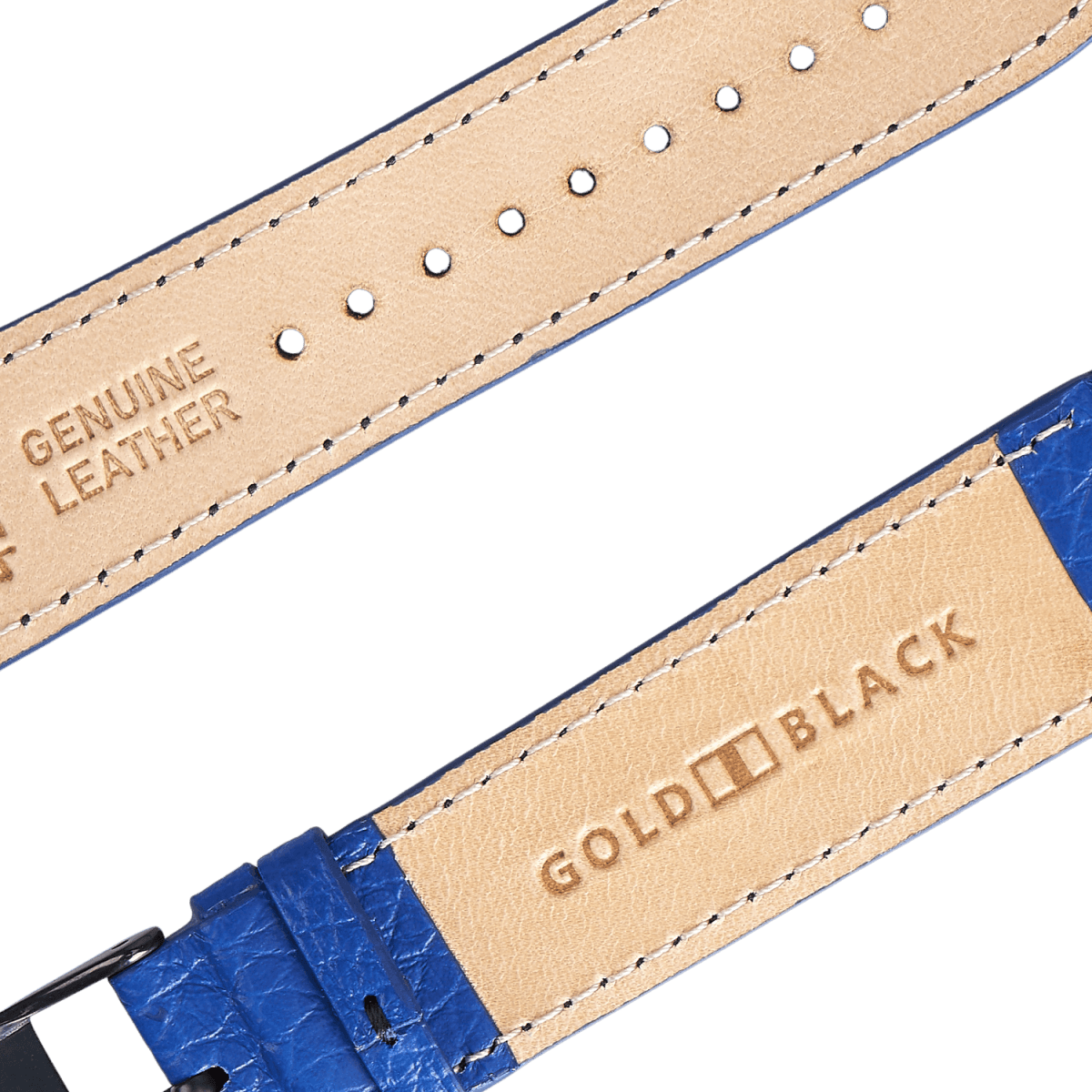 Apple Watch Leder Armband Nappa blau (Adapter schwarz) - GOLDBLACKpremium