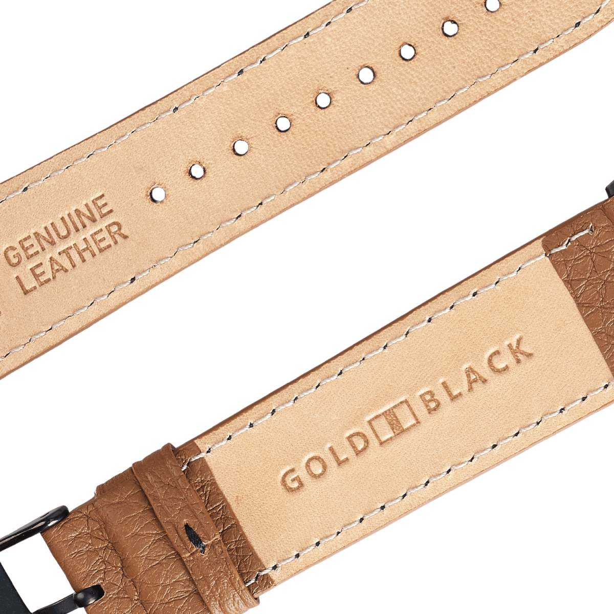 Apple Watch Leder Armband Nappa braun (Adapter schwarz) - GOLDBLACKpremium