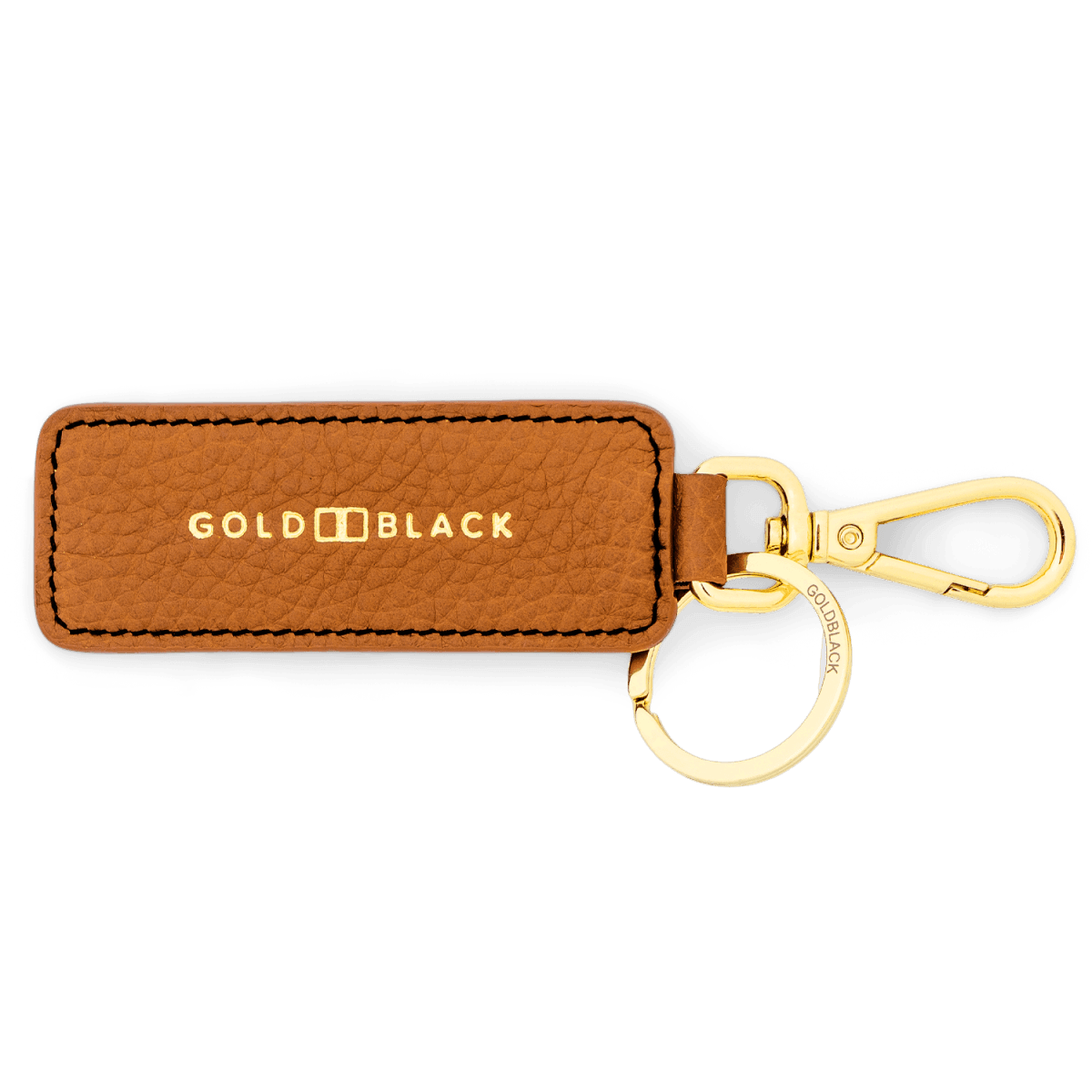 Schlüsselanhänger Leder Nappa Braun - GOLDBLACKpremium