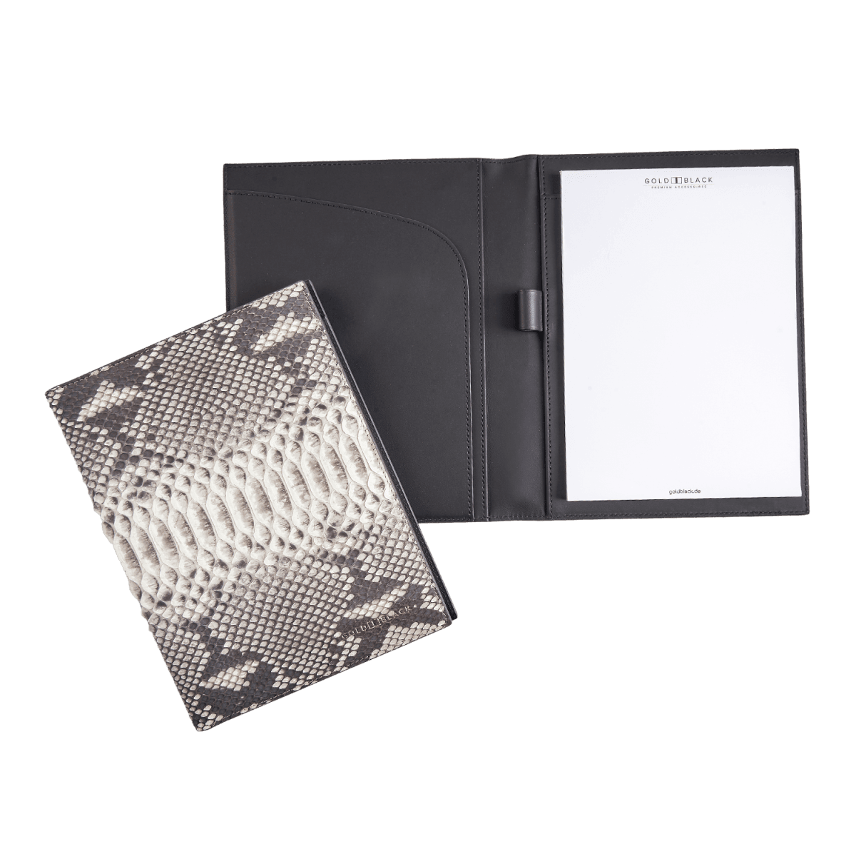 Notizbuch Pythonleder Natural - GOLDBLACKpremium