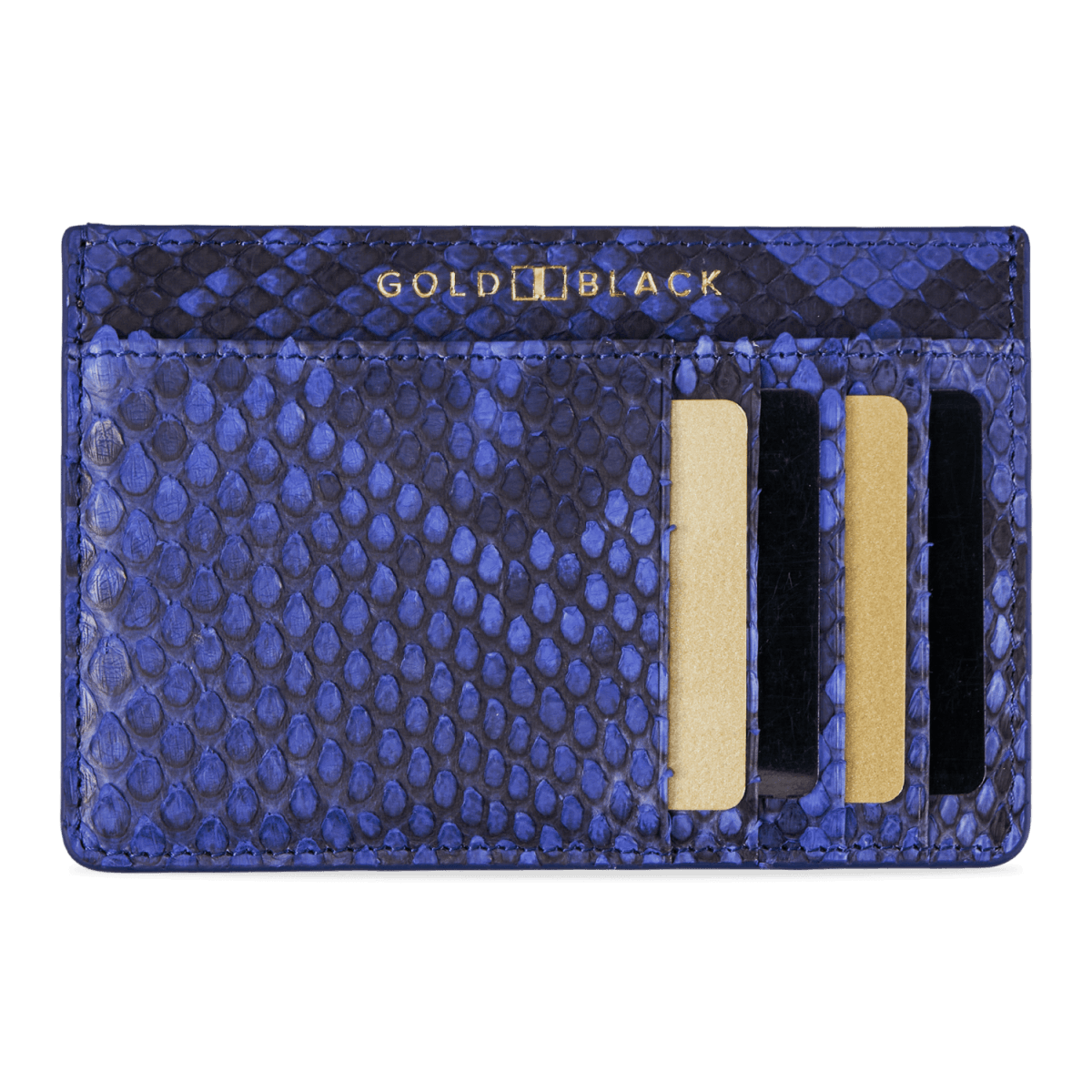 Royal Kartenetui Pythonleder Blau - GOLDBLACKpremium