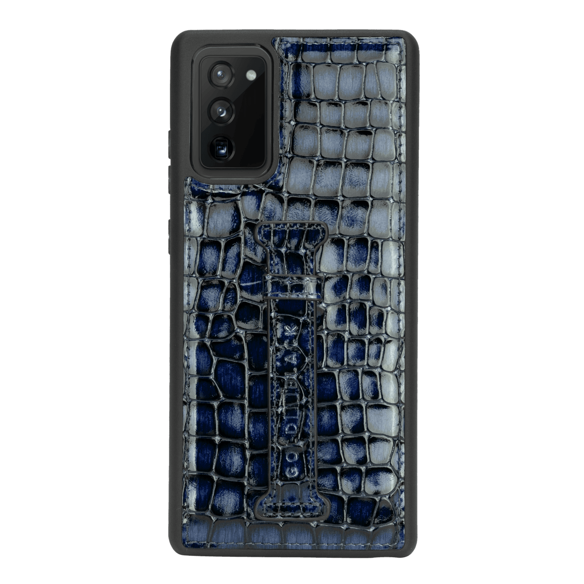 Samsung Note 20 Lederhülle mit Fingerschlaufe Milano Blau - GOLDBLACKpremium
