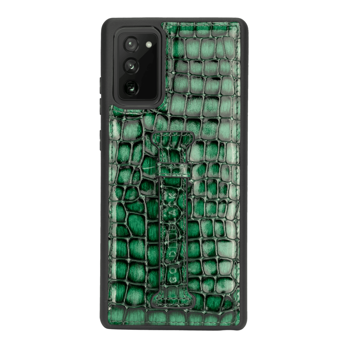 Samsung Note 20 Lederhülle mit Fingerschlaufe Milano Grün - GOLDBLACKpremium