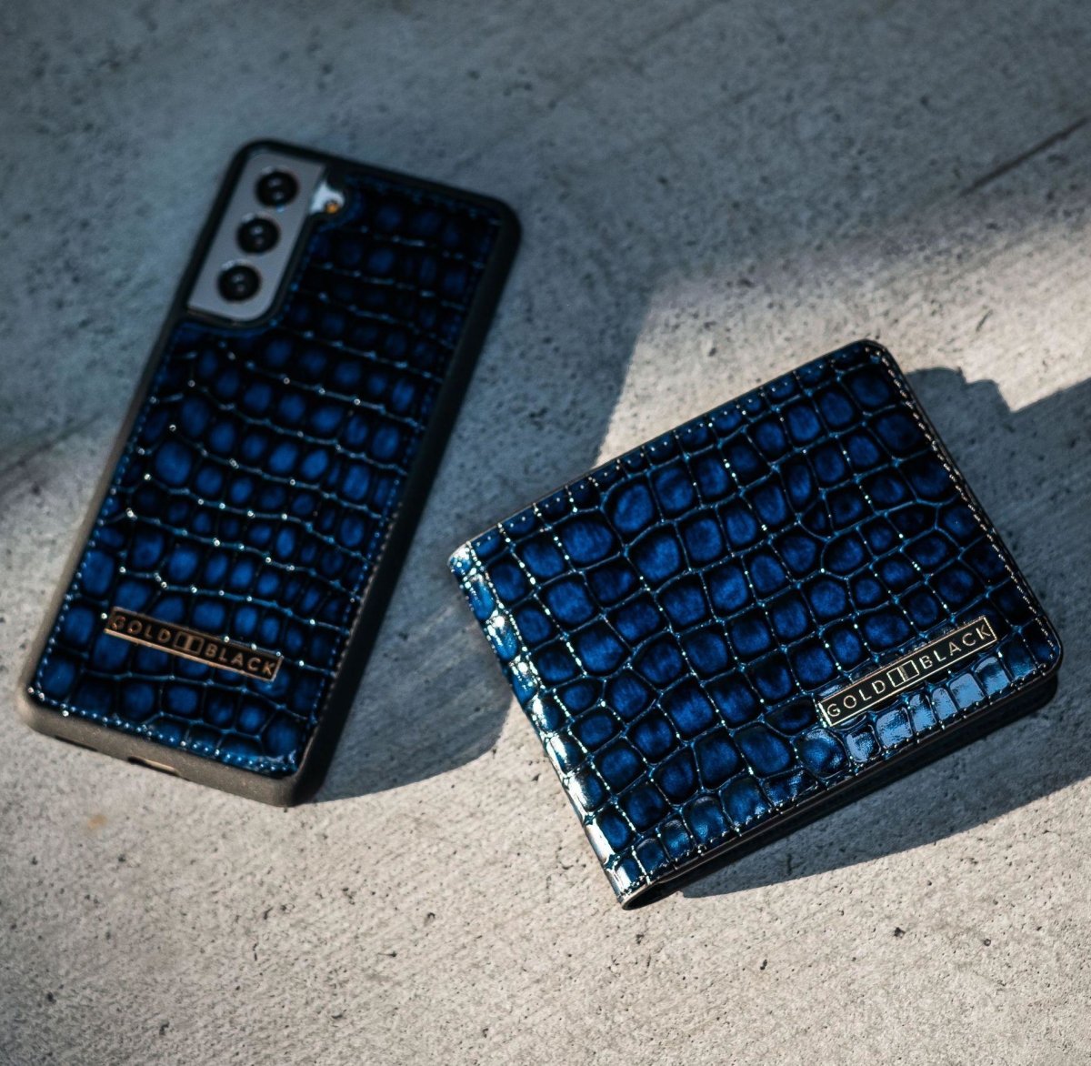 Samsung S21 Lederhülle Milano Blau - GOLDBLACKpremium