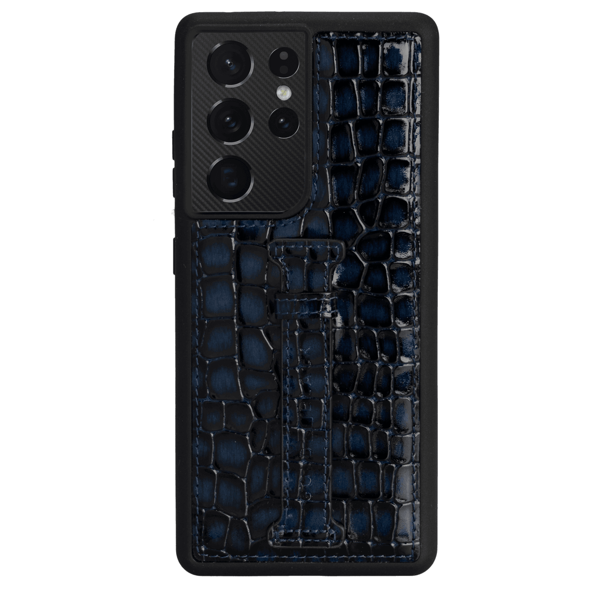 Samsung S21 Ultra Lederhülle mit Fingerschlaufe Milano Blau - GOLDBLACKpremium