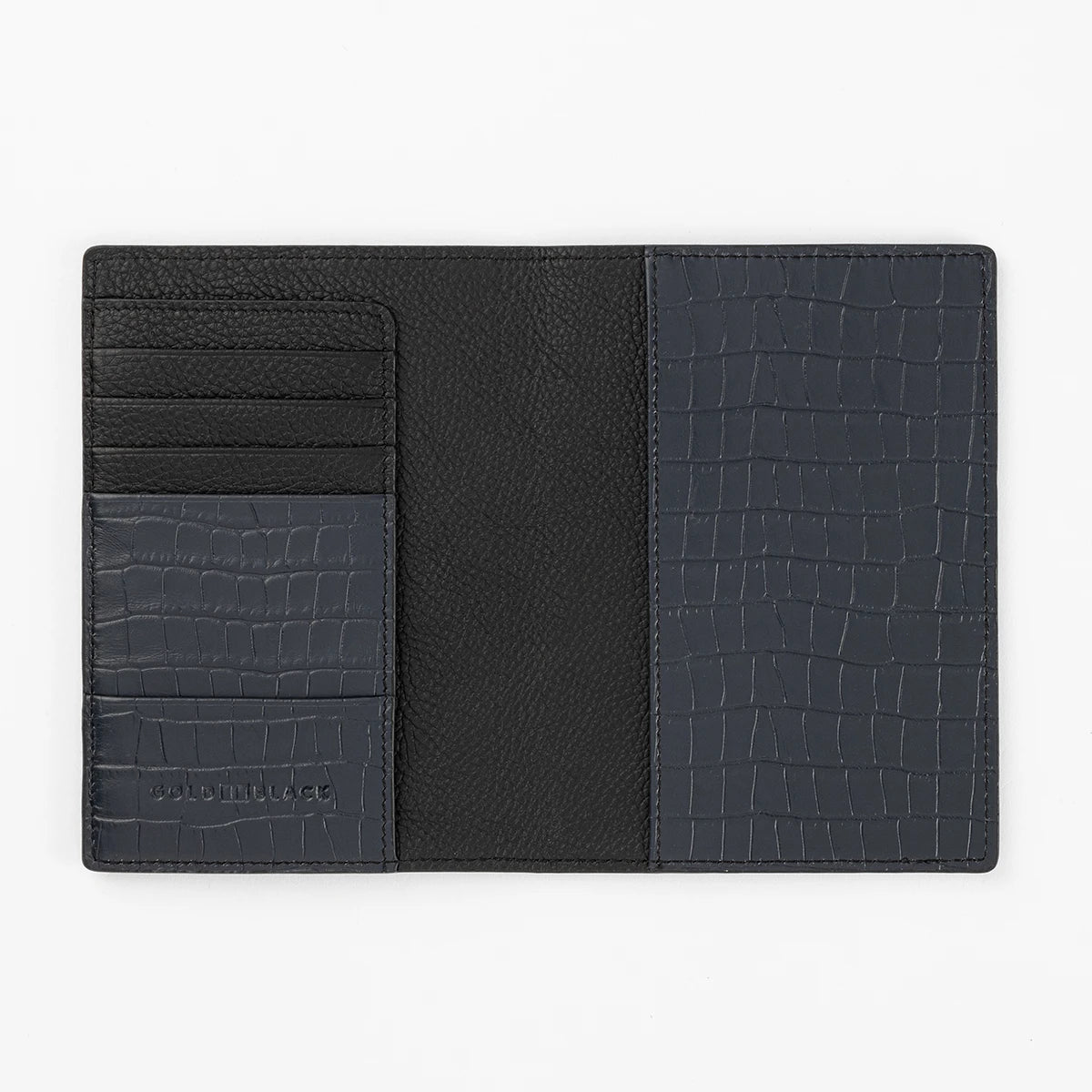 CrocPrestige – Reisepassetui aus echtem Leder in Grau - GOLDBLACKpremium