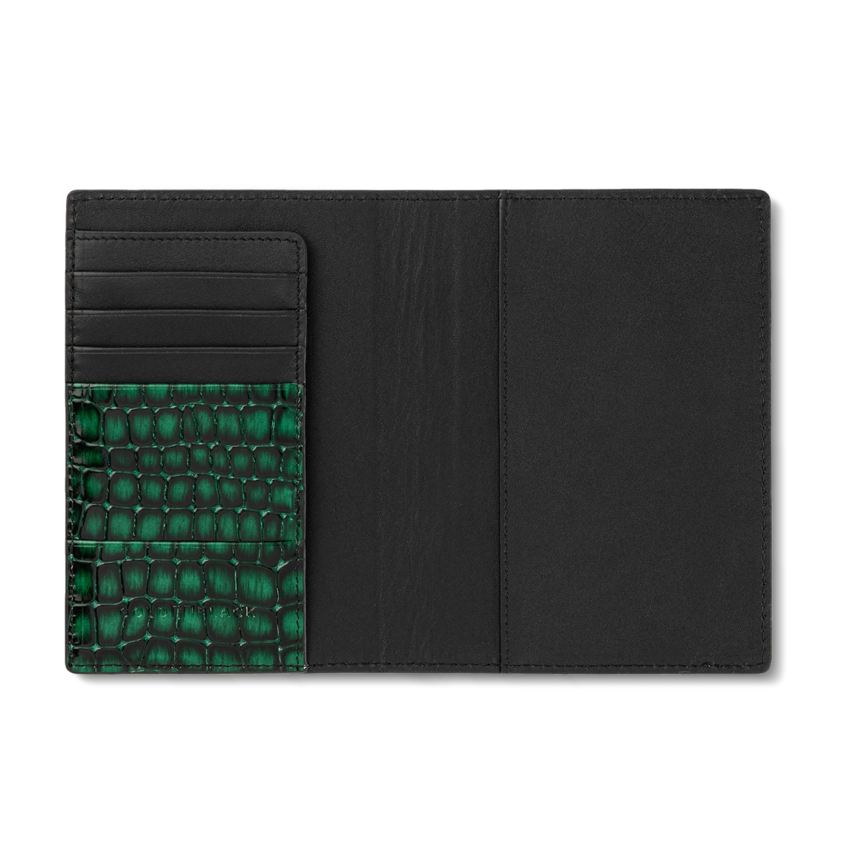 Milano – Reisepassetui aus echtem Leder mit Krokodilhautprägung - GOLDBLACKpremium
