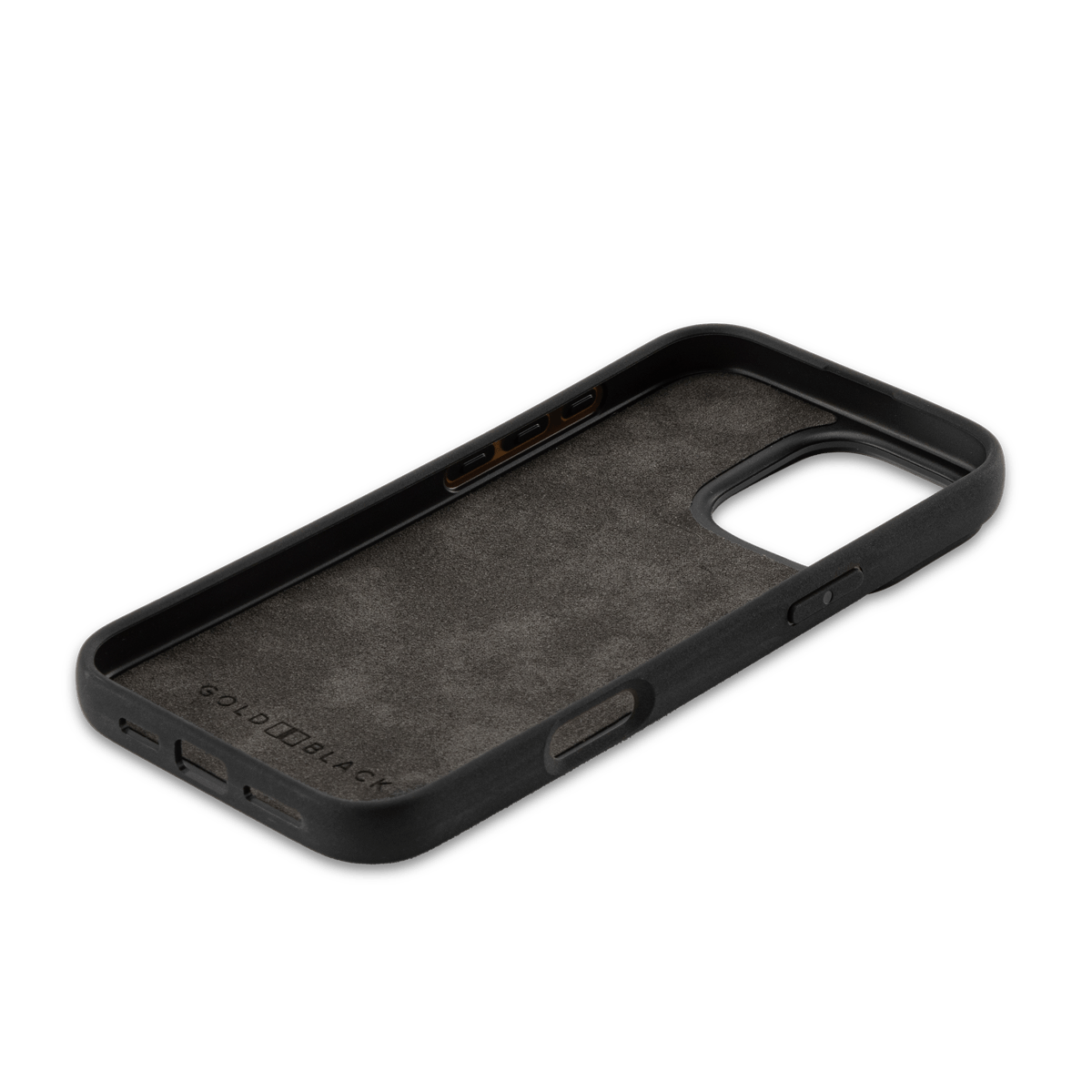 iPhone 16 Pro Max Lederhülle Milano - Design grau mit Fingerschlaufe - GOLDBLACKpremium